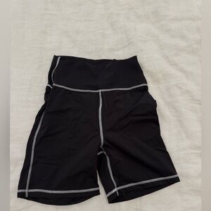 WeWoreWhat Black Bike Shorts with White Accents